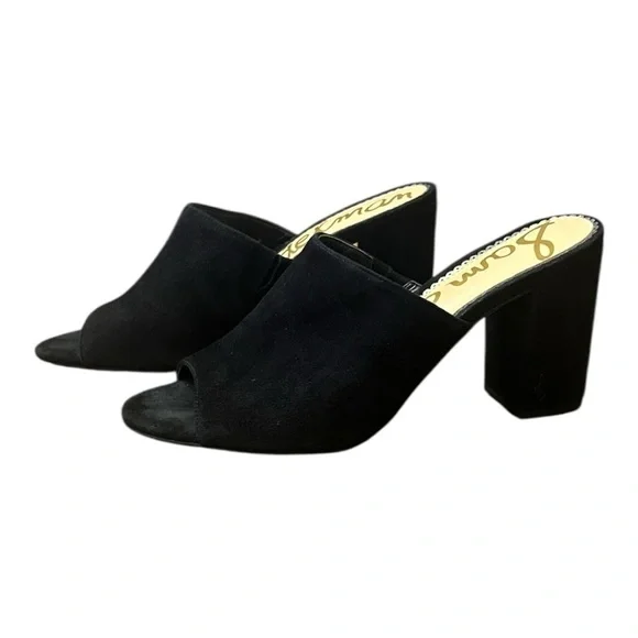 Sam Edelman Women's Orlie Suede Open-Toe Block-Heel Mules Black Size 8.5 - Picture 4 of 12